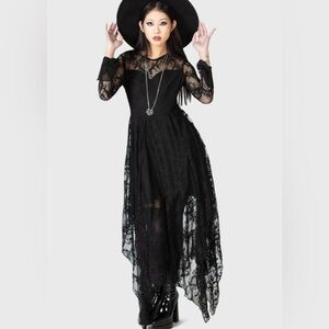 Killstar shadow figure maxi lace dress xs